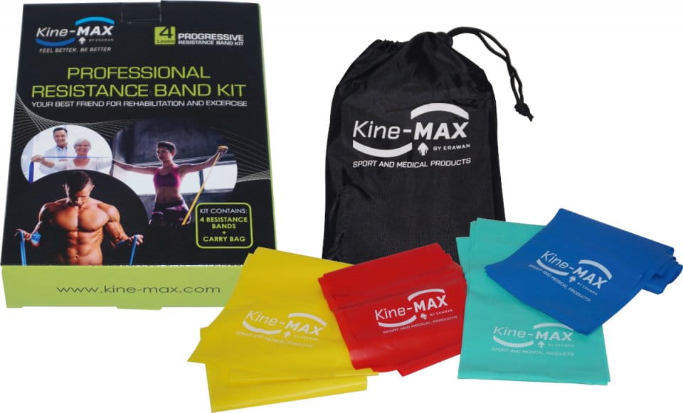 Kine-MAX Professional Resistance Band Kit - Level 1-4 Erősítő gumiszalag
